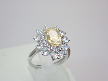 Yellow Pear Halo Ring – 6.48ct -  Mara & Co UK