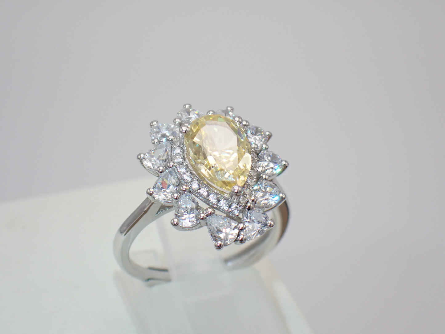 Yellow Pear Halo Ring – 6.48ct -  Mara & Co UK