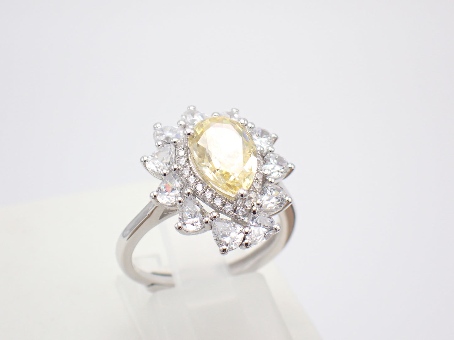 Yellow Pear Halo Ring – 6.48ct -  Mara & Co UK