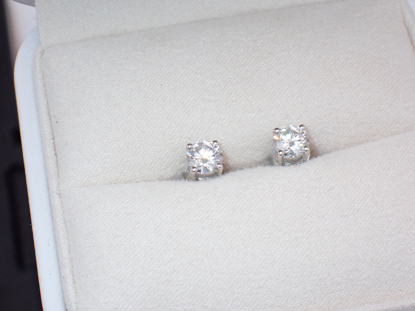 Classic Solitaire  moissanite  Stud Earrings - 4 Prong Setting -  Mara & Co UK