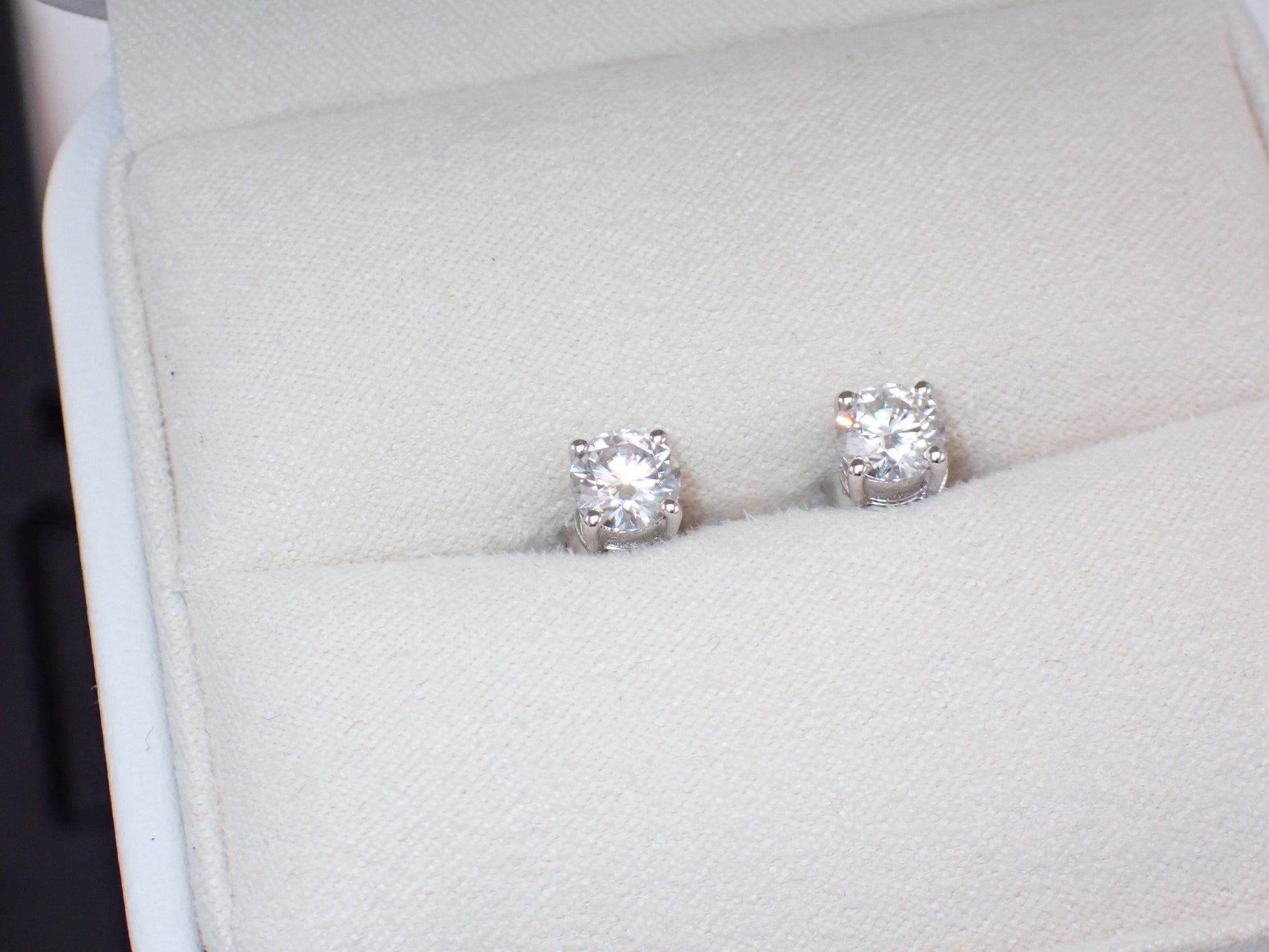 Classic Solitaire  moissanite  Stud Earrings - 4 Prong Setting -  Mara & Co UK