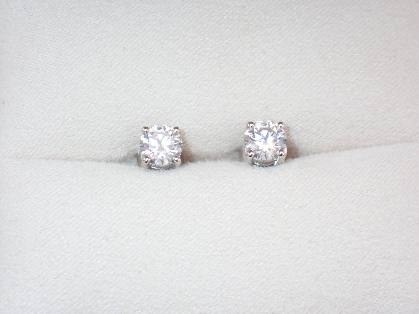 Classic Solitaire  moissanite  Stud Earrings - 4 Prong Setting -  Mara & Co UK