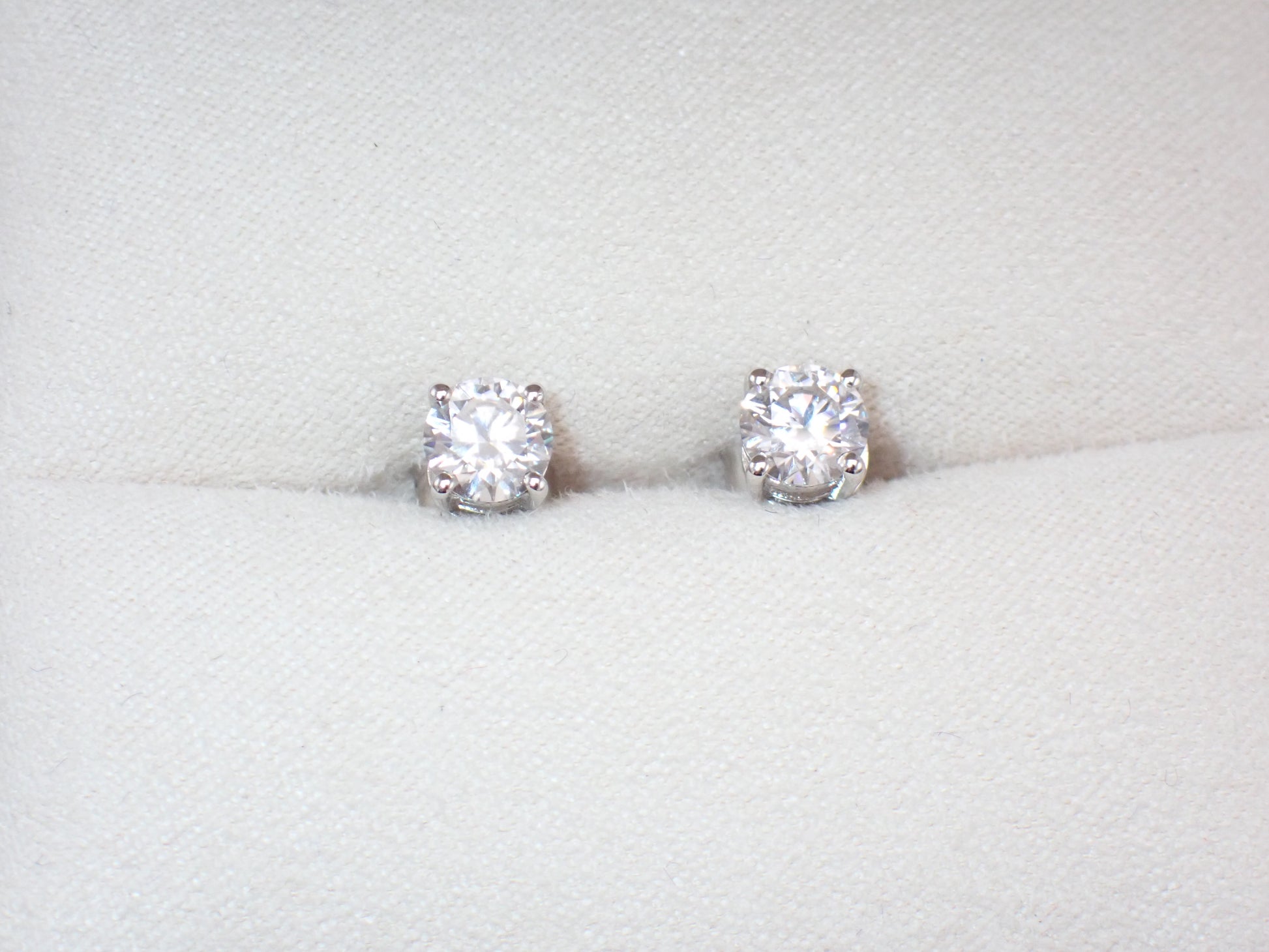 Classic Solitaire  moissanite  Stud Earrings - 4 Prong Setting -  Mara & Co UK