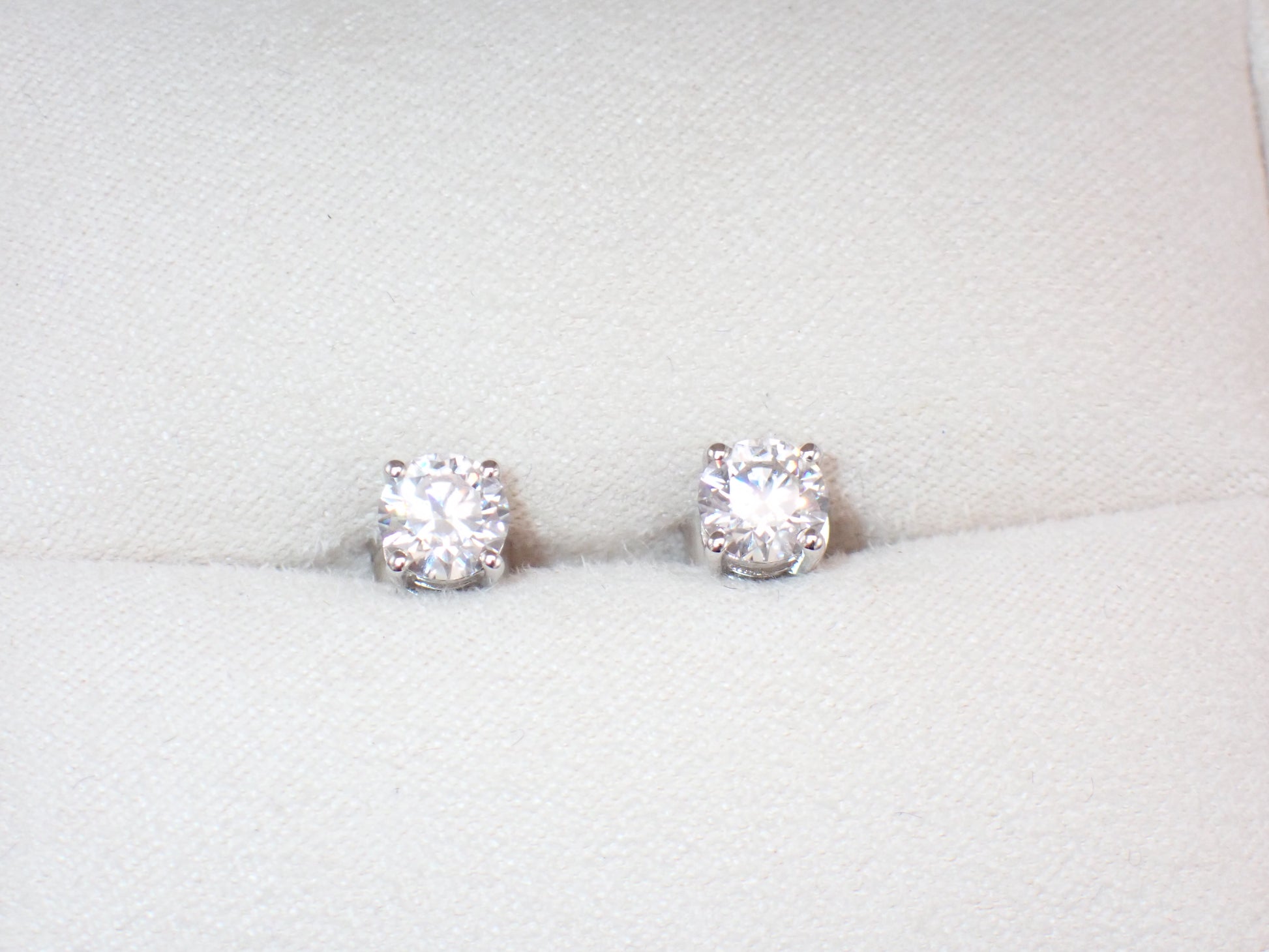 Classic Solitaire  moissanite  Stud Earrings - 4 Prong Setting -  Mara & Co UK