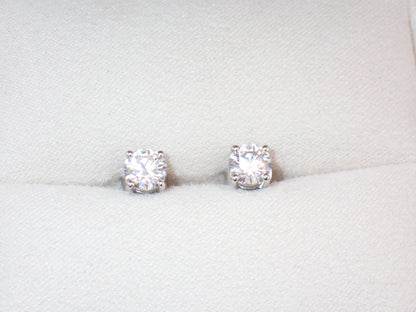 Classic Solitaire  moissanite  Stud Earrings - 4 Prong Setting -  Mara & Co UK