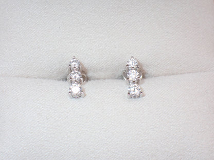 Graduated Three-Stone Moissanite Stud Earrings – 1.0ct per Set -  Mara & Co UK