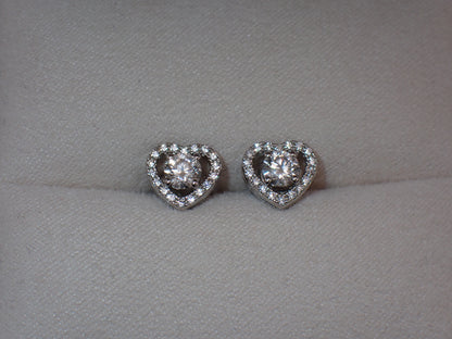 Romantic Heart-Shaped Halo Stud Earrings -  Mara & Co UK