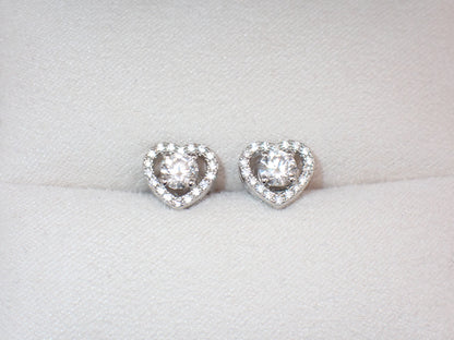 Romantic Heart-Shaped Halo Stud Earrings -  Mara & Co UK