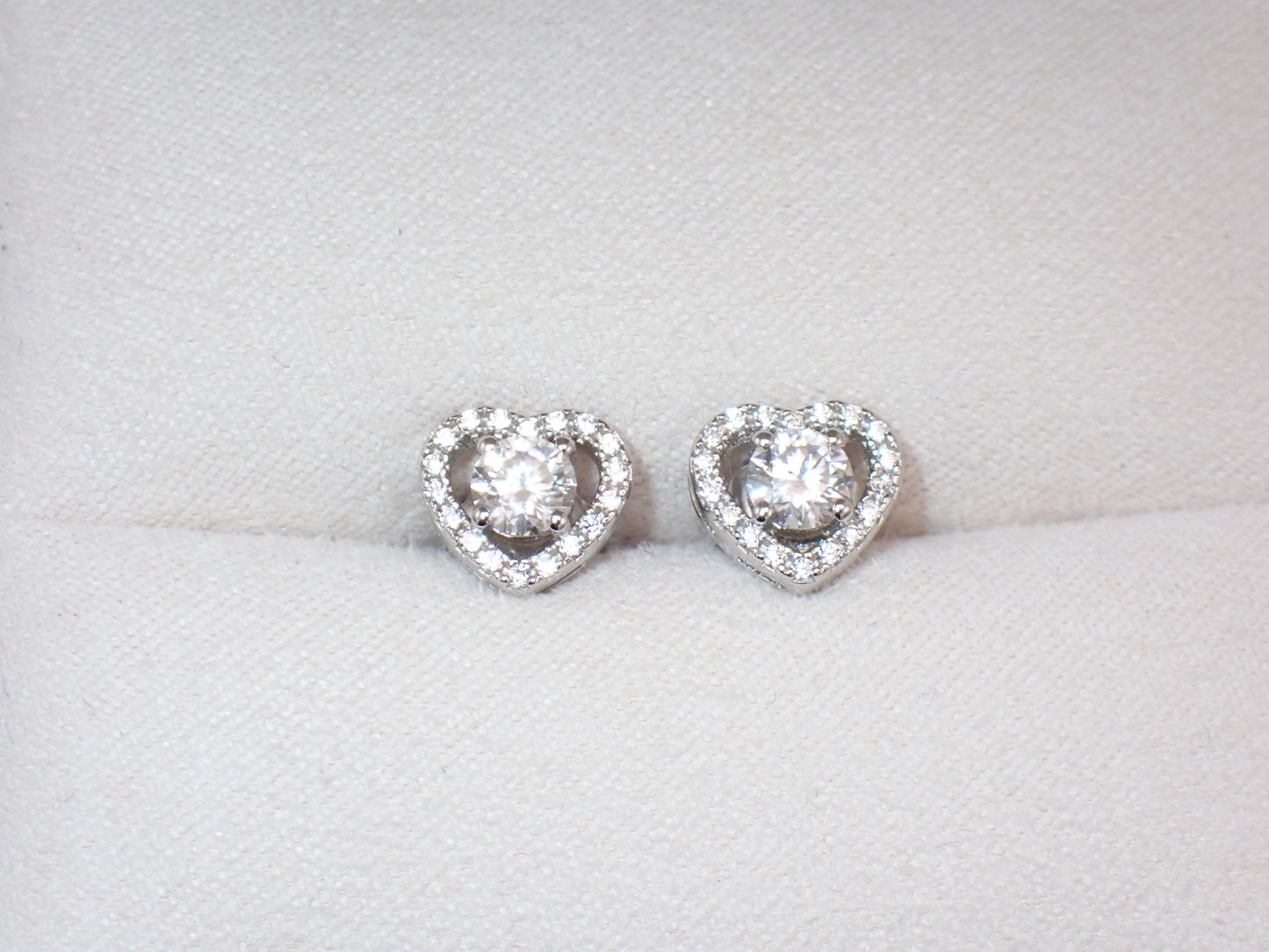 Romantic Heart-Shaped Halo Stud Earrings
