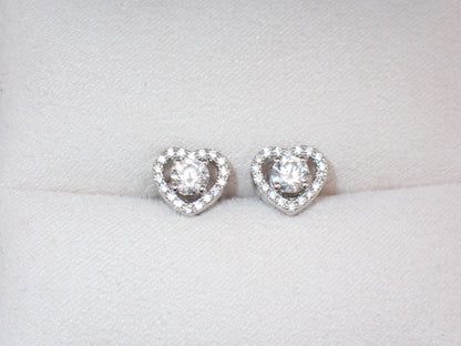 Romantic Heart-Shaped Halo Stud Earrings -  Mara & Co UK