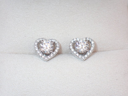Romantic Heart-Shaped Halo Stud Earrings -  Mara & Co UK