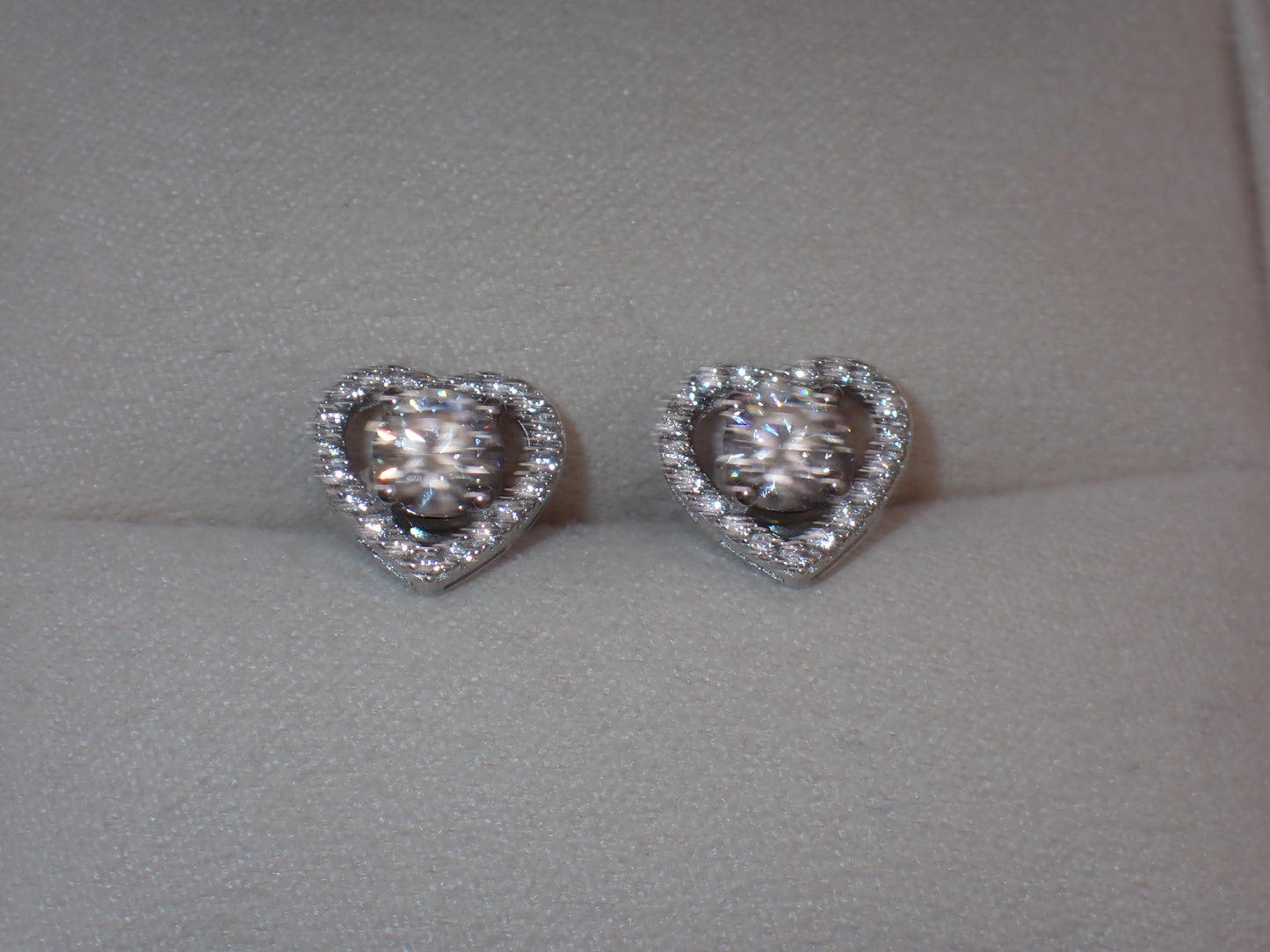Romantic Heart-Shaped Halo Stud Earrings