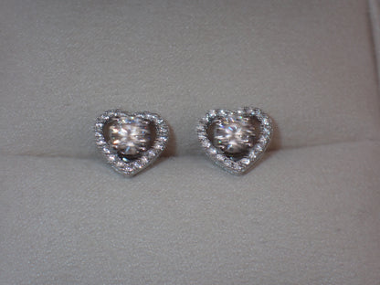 Romantic Heart-Shaped Halo Stud Earrings -  Mara & Co UK