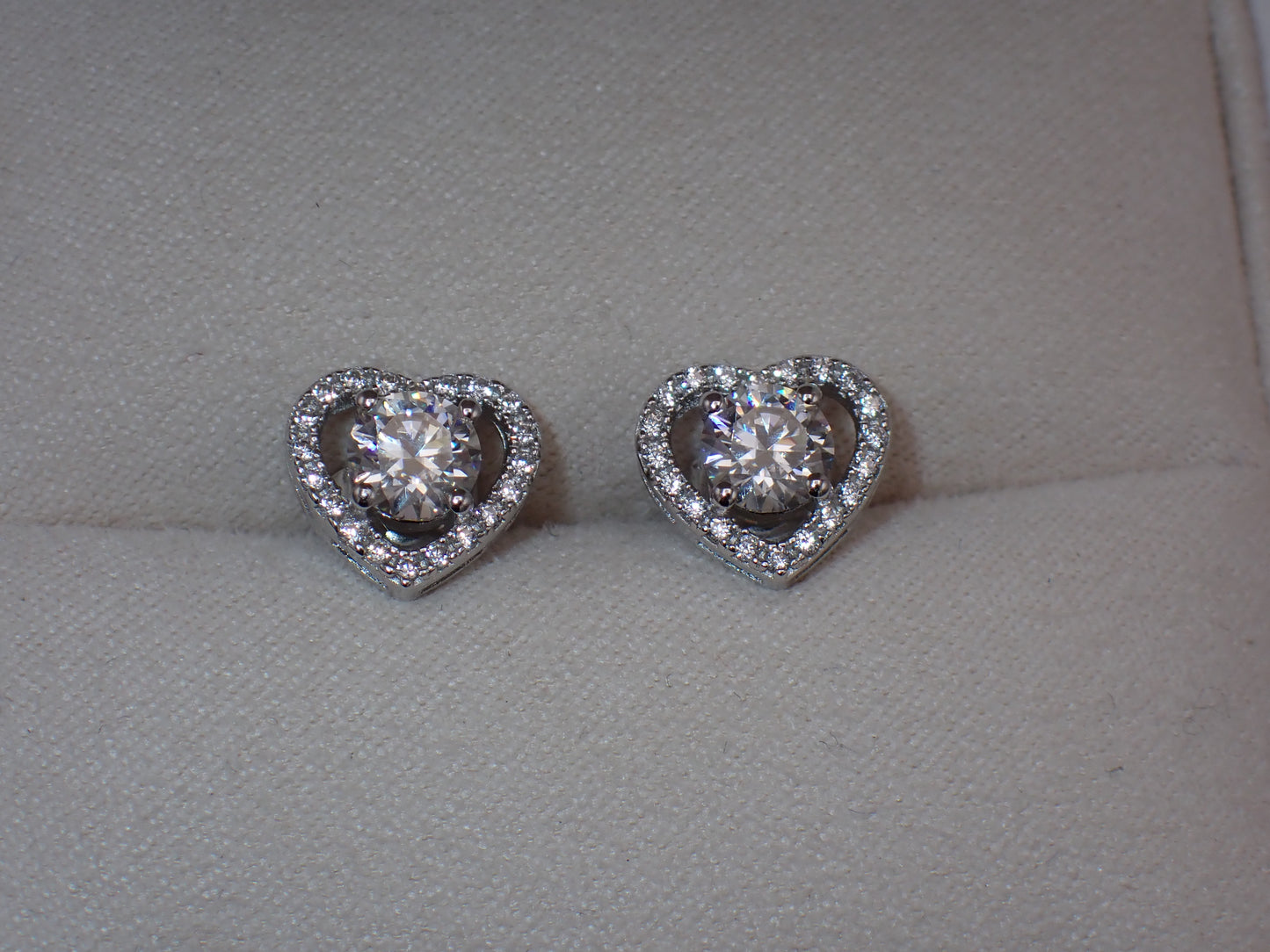 Romantic Heart-Shaped Halo Stud Earrings