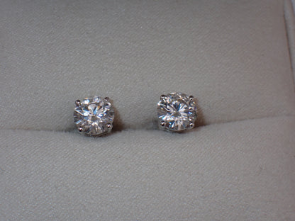 Classic Solitaire  moissanite  Stud Earrings - 4 Prong Setting -  Mara & Co UK