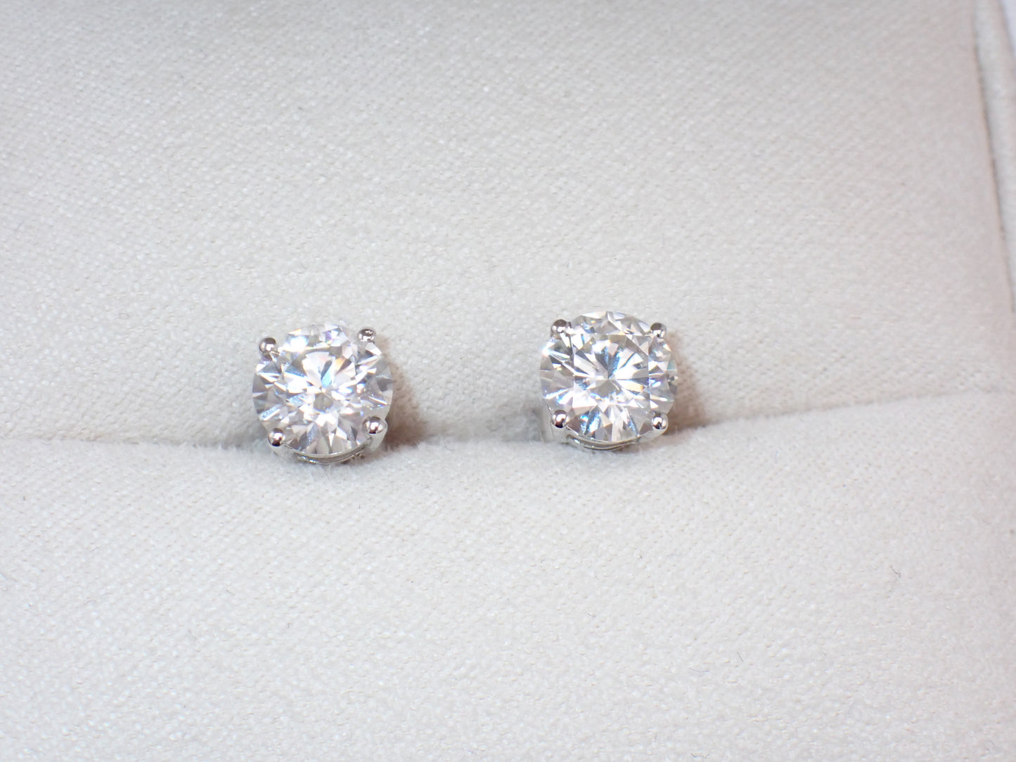 Classic Solitaire  moissanite  Stud Earrings - 4 Prong Setting -  Mara & Co UK
