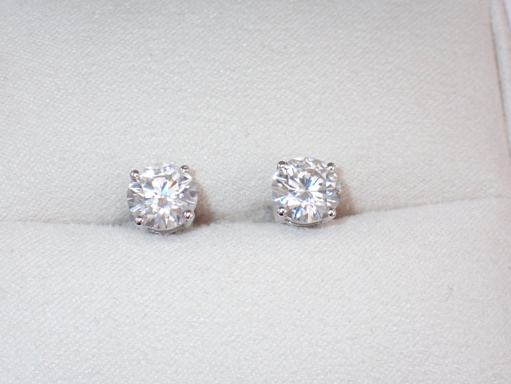 Classic Solitaire  moissanite  Stud Earrings - 4 Prong Setting -  Mara & Co UK