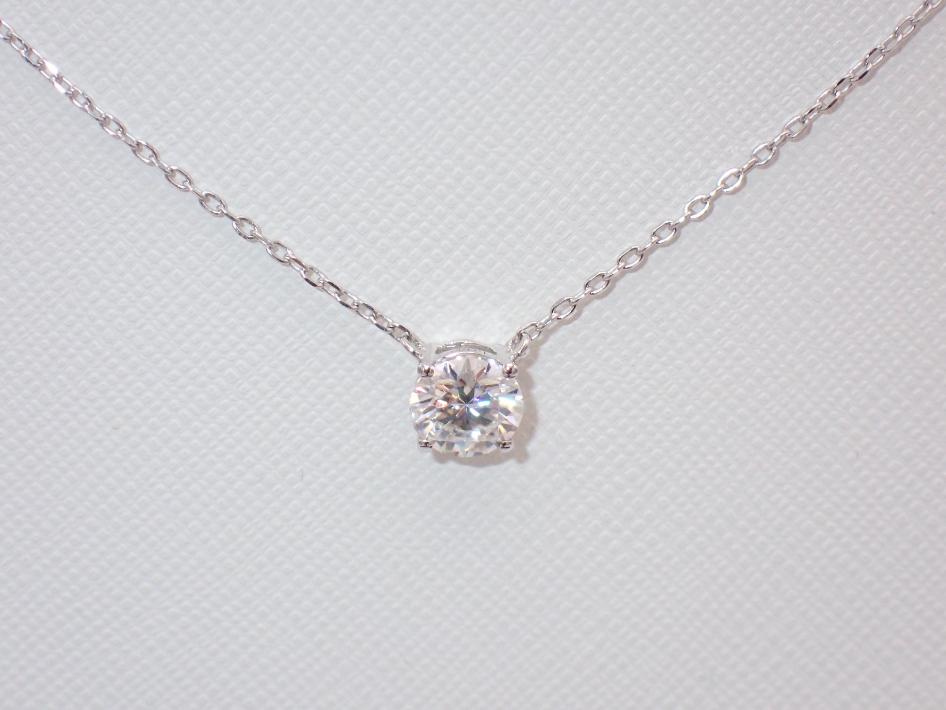 Classic Solitaire Moissanite Necklace – 1.0ct -  Mara & Co UK