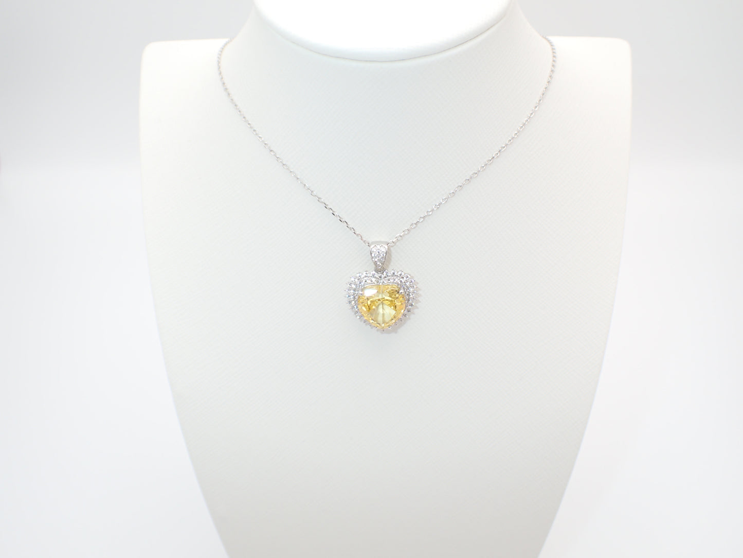 Yellow Heart Halo Necklace – 15.7ct -  Mara & Co UK