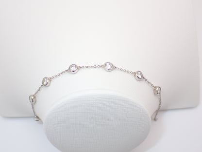 Six Stone Bezel Moissanite Bracelet -  Mara & Co UK