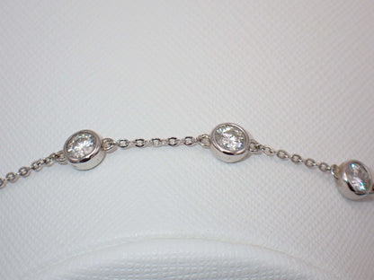 Six stone moissanite bezel bracelet – sterling silver moissanite bracelet UK – Mara & Co UK