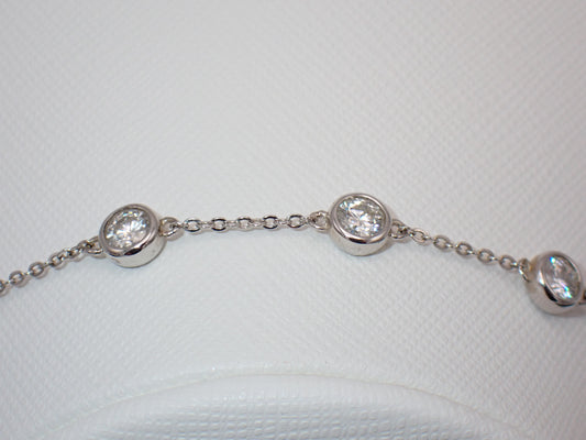 Six Stone Bezel Moissanite Bracelet -  Mara & Co UK