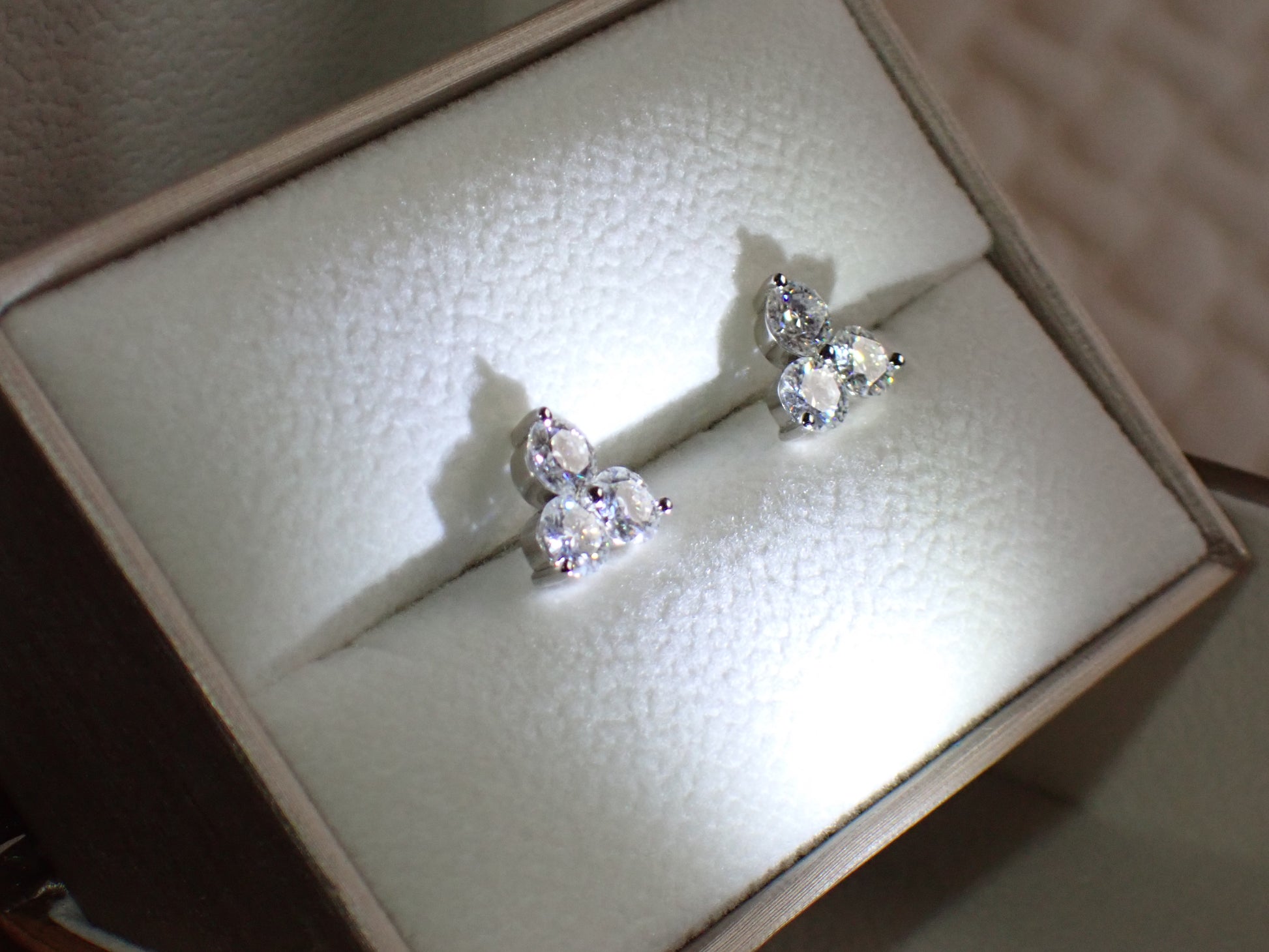 Three Stone Cluster Studs - 3.00ct Total -  Mara & Co UK