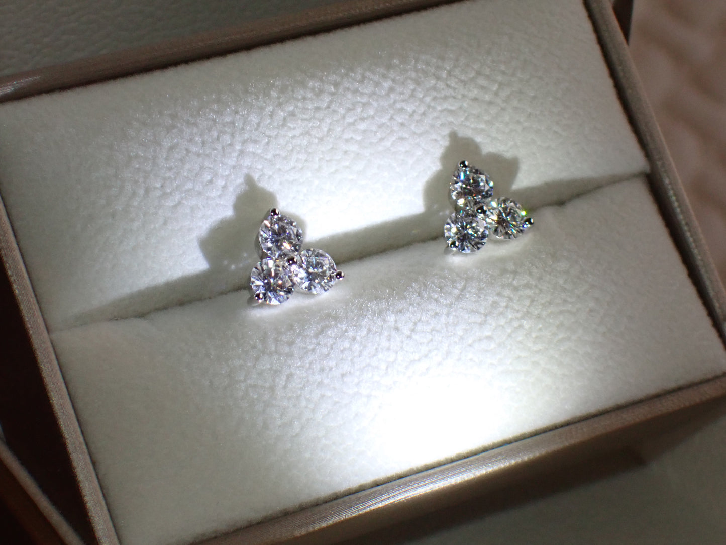 Three Stone Cluster Studs - 3.00ct Total -  Mara & Co UK