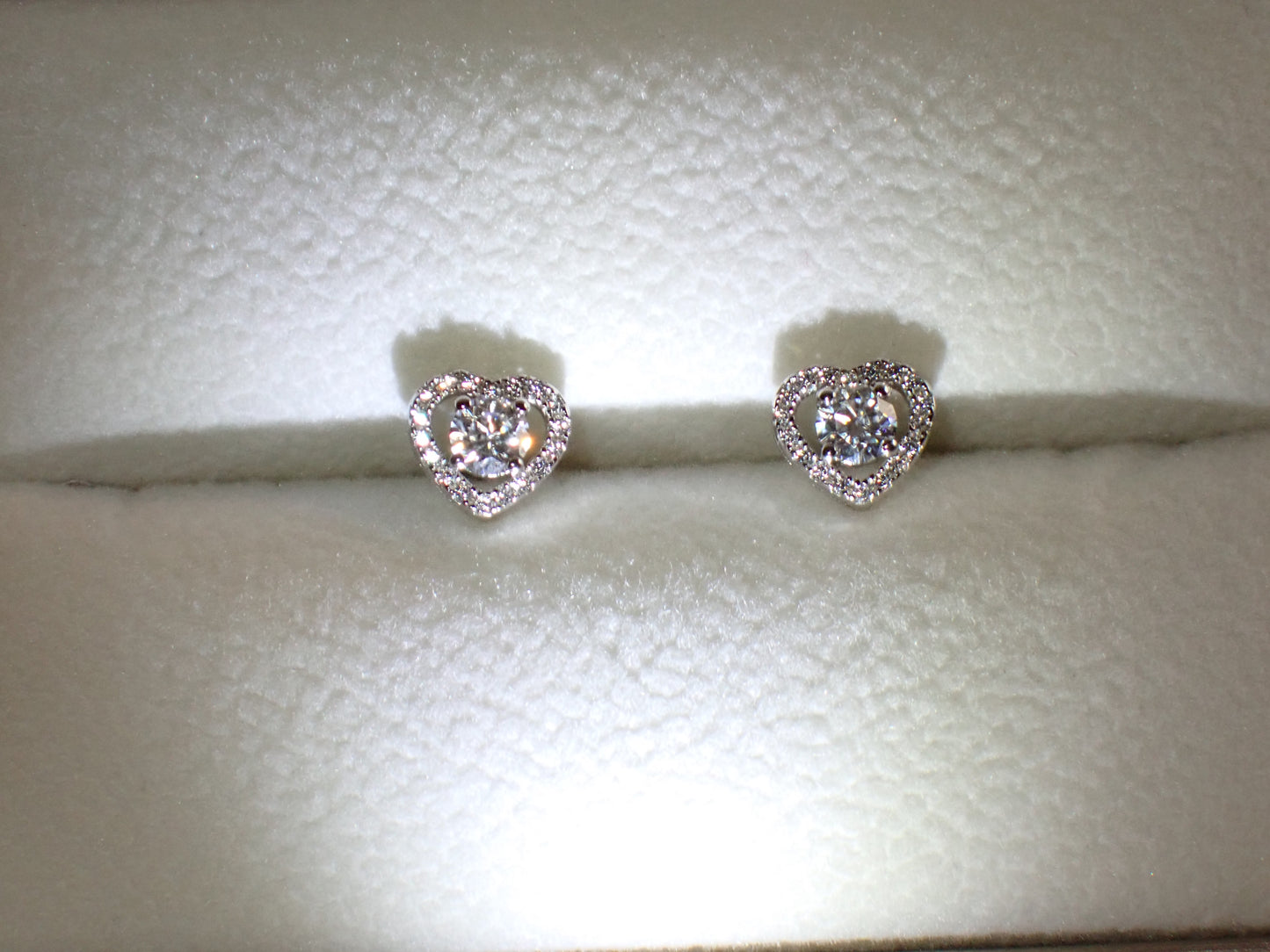 Romantic Heart-Shaped Halo Stud Earrings -  Mara & Co UK