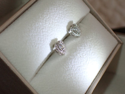 Romantic Heart-Shaped Halo Stud Earrings -  Mara & Co UK