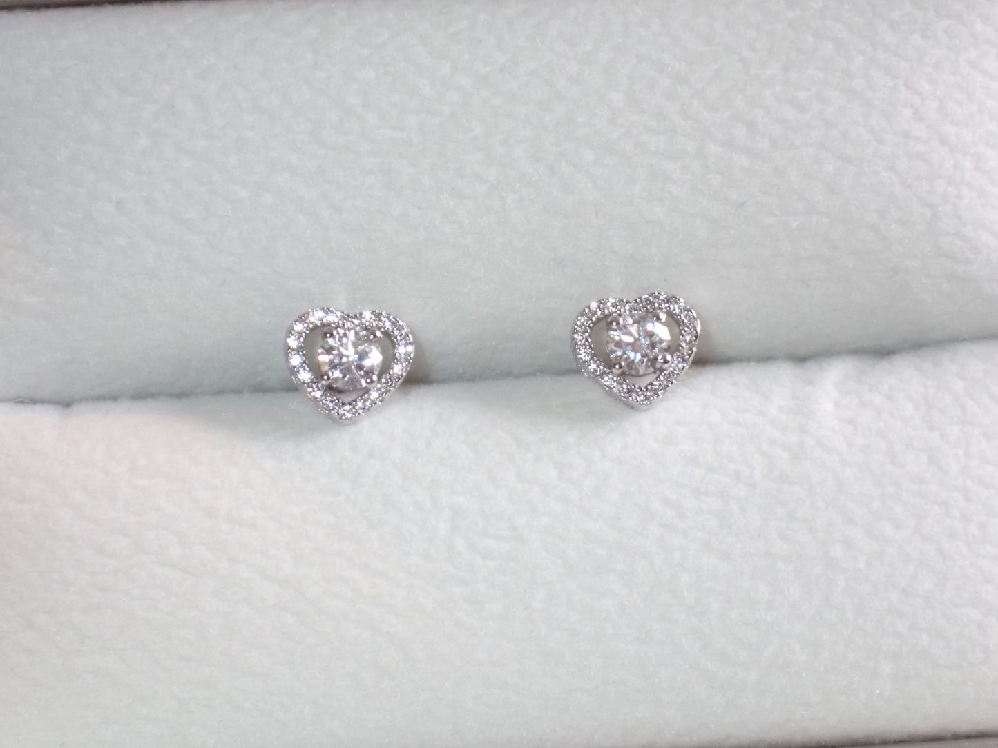 Romantic Heart-Shaped Halo Stud Earrings -  Mara & Co UK