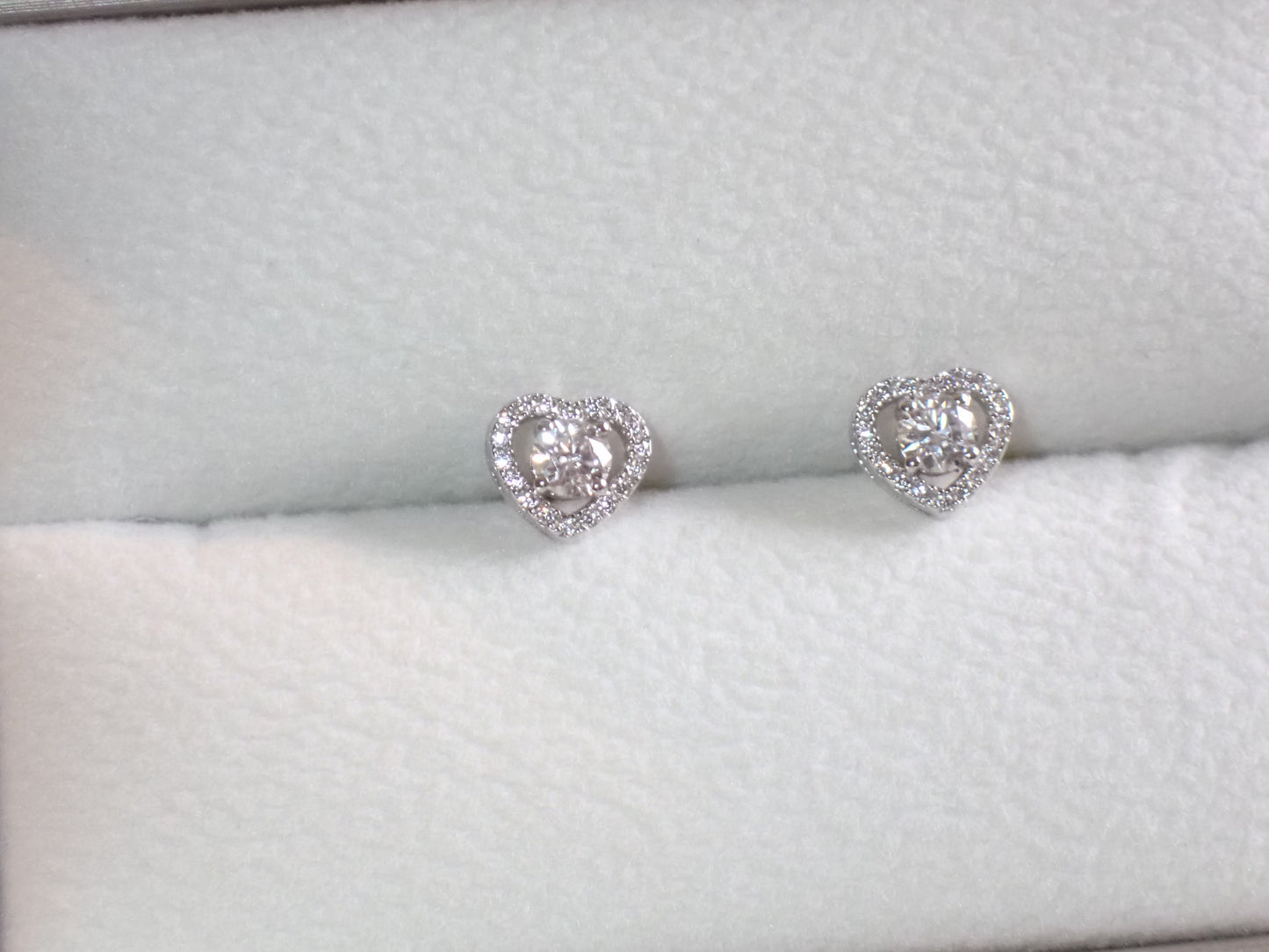 Romantic Heart-Shaped Halo Stud Earrings -  Mara & Co UK