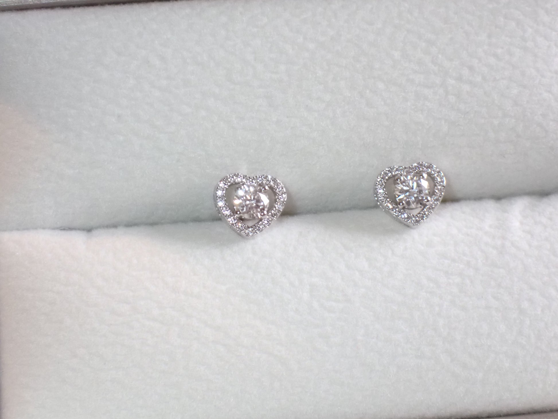 Romantic Heart-Shaped Halo Stud Earrings -  Mara & Co UK