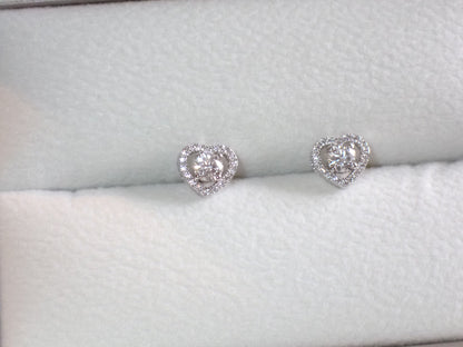 Romantic Heart-Shaped Halo Stud Earrings -  Mara & Co UK