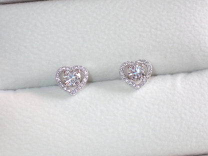 Romantic Heart-Shaped Halo Stud Earrings -  Mara & Co UK