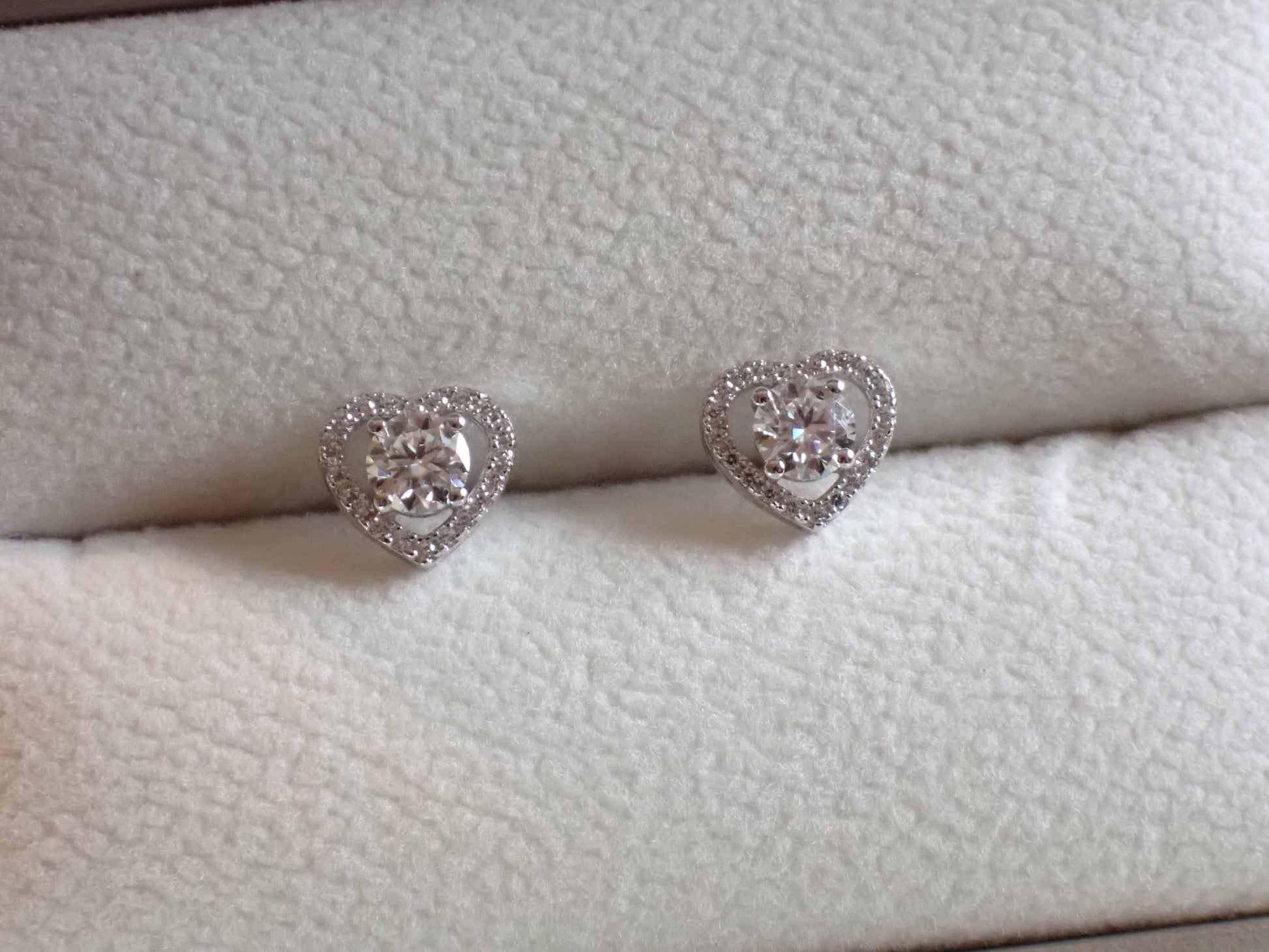 Romantic Heart-Shaped Halo Stud Earrings -  Mara & Co UK