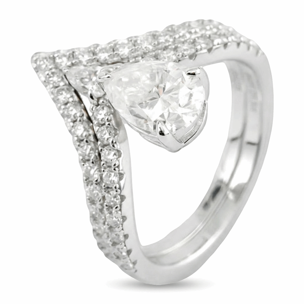 Stacker Ring Set Pear & Pavé