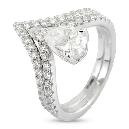 Bridal Ring Set – 1.5ct Pear + Matching Band, 2.52ct Total