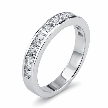 Princess Cut Moissanite Half Eternity Band