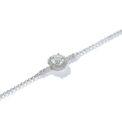 Radiance Halo Moissanite Bracelet – 1.0ct