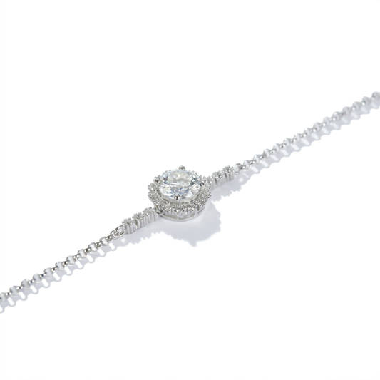 Radiance Halo Moissanite Bracelet – 1.0ct