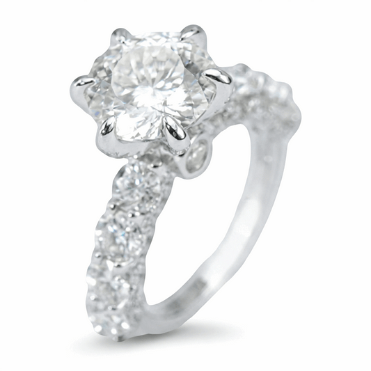 Blossom Cut Statement Ring – 3.0ct Centre, Multi-Stone, Sterling Silver