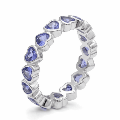 Blue Heart Lab Sapphire Full Eternity Ring