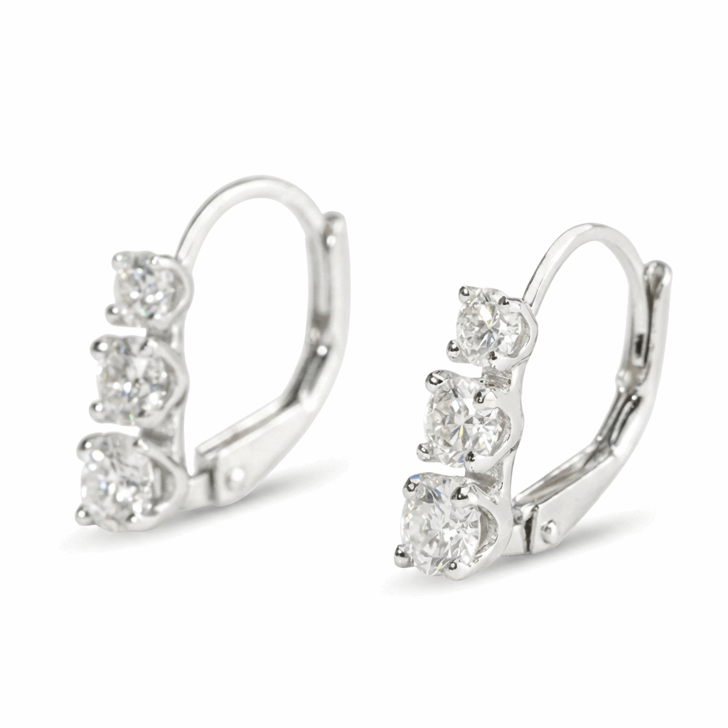 Triple Starlight Moissanite Huggie Earrings