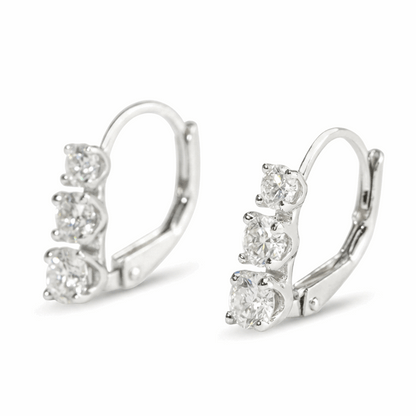 Triple Starlight Moissanite Huggie Earrings