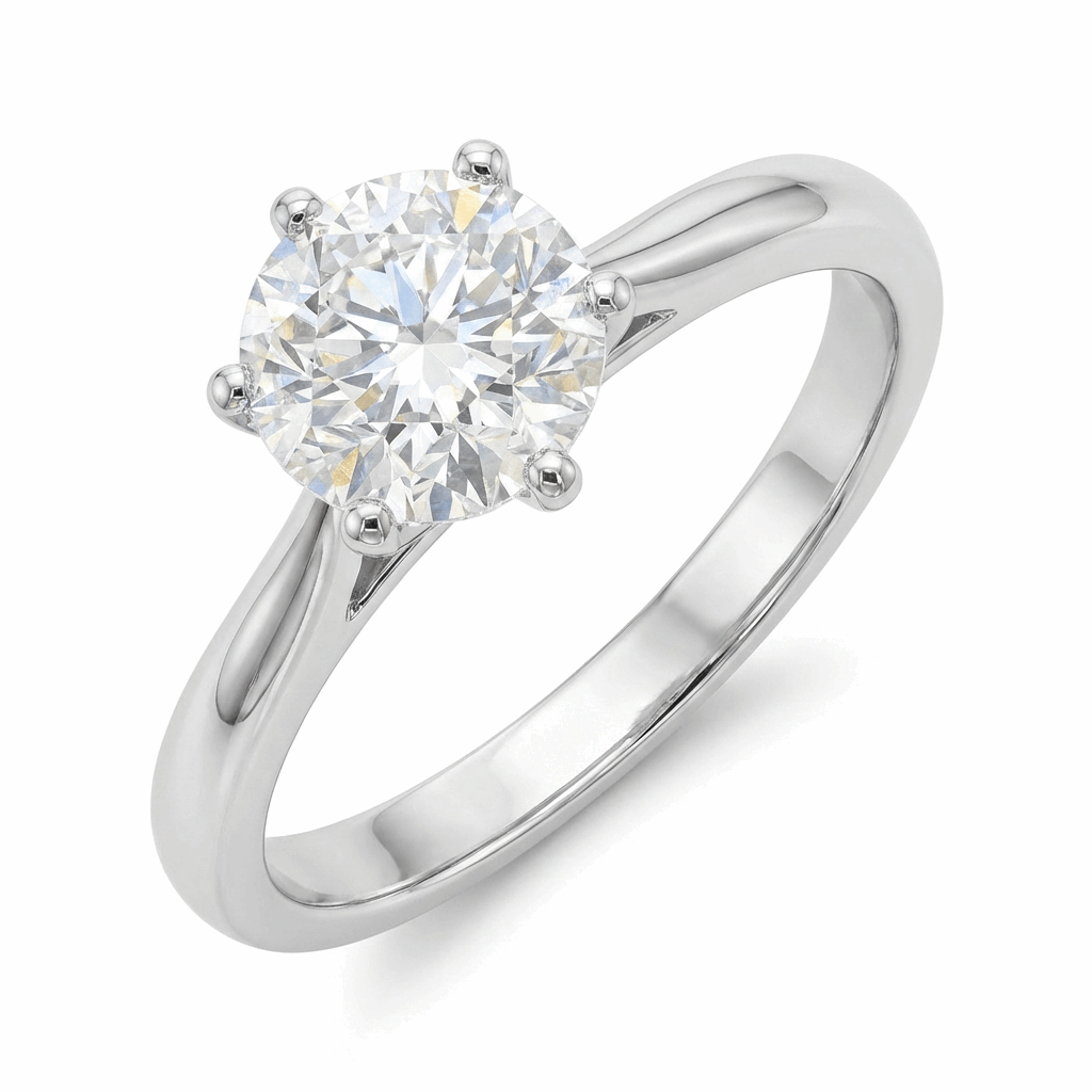 Classic Solitaire Moissanite Ring – 1.0ct