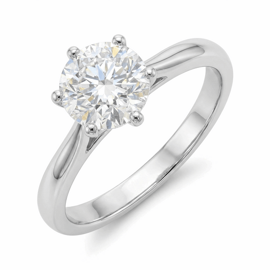 Classic Solitaire Moissanite Ring – 1.0ct
