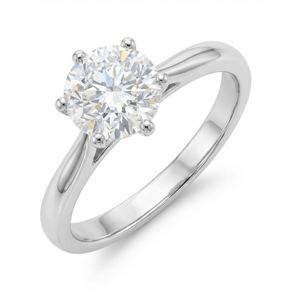 Classic Solitaire Moissanite Ring – 1.0ct