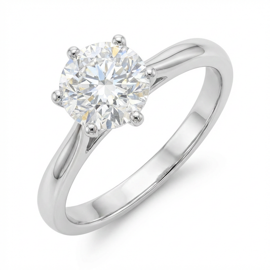 Classic Solitaire Moissanite Ring – 1.0ct