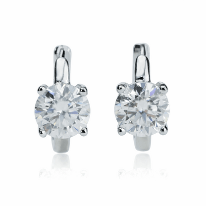Moissanite Solitaire Huggie Earrings